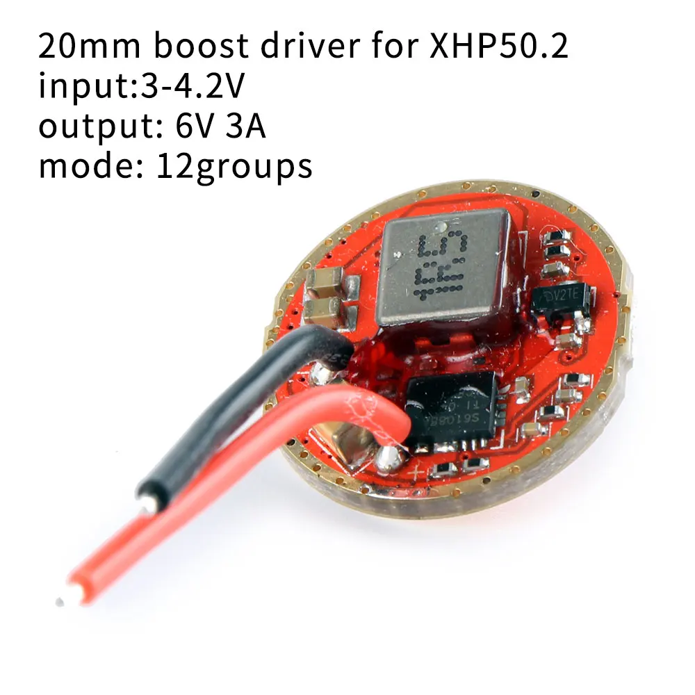 Драйвер для светодиодов xhp50.2 вход 3-4 2 в выход 3 А диаметр 20 мм без pwm контроль температуры 12 групп