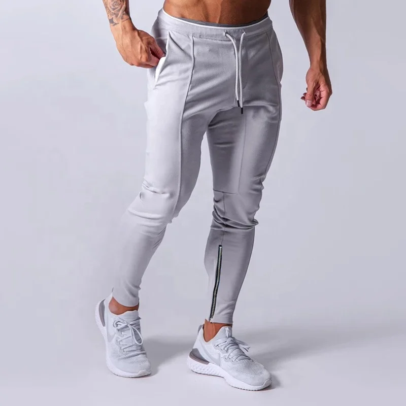 Wholesale Jogger Pants Men Reflective Track Pant Trouser Zip Leg Opening Close-Fitting Sweatpants