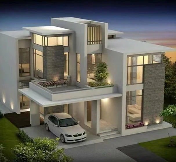 Cheap Durable Prefab House 90 square meter villa home of 2 bedrooms double storey house