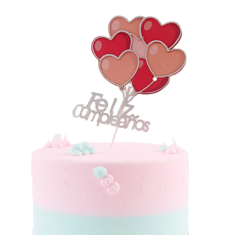 Hot selling baking supplies Cake Decorations blue yellow paper cute cartoon Cake Plugin Kids Birthday Cupcake