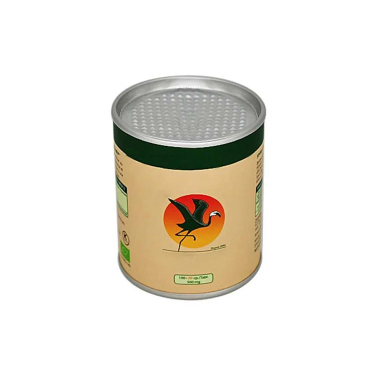 Food Grade Round Shape Coffee Kraft Paper Tube Packaging Box With Cardboard Aluminum Foil liner paper tube phenolic paper tub