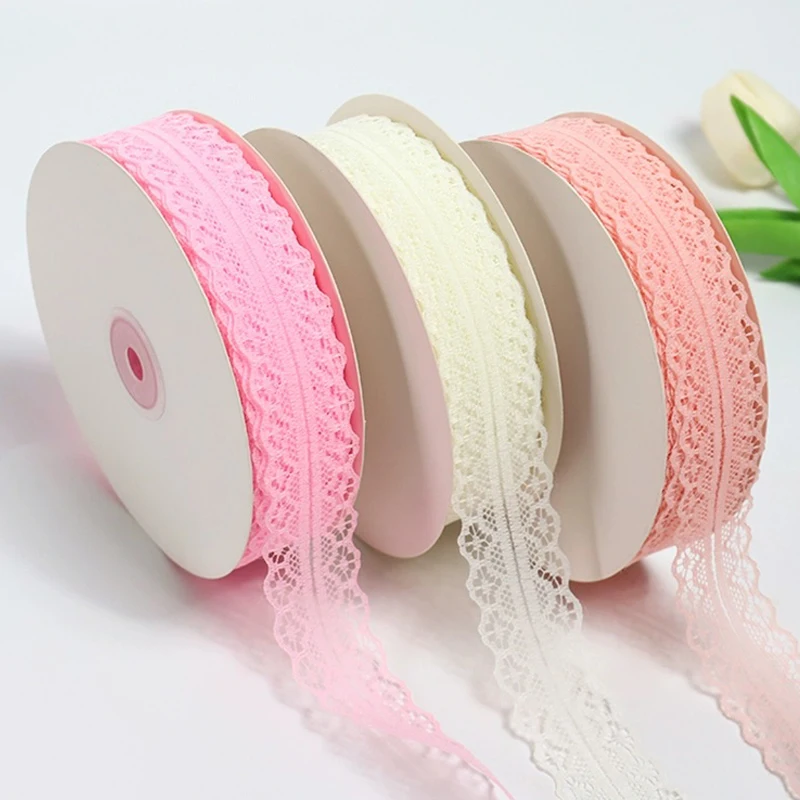 Popular 30mm wide 25 yards long wedding birthday cake decor food packaging gift wrapping lace ribbons for flower bouquet