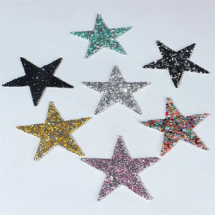 Custom Crystal Risen Diamond Beads Iron on Transfer Applique Stripes Badge Clothes Garment Bag Shoe T-shirt Jeans Beaded Patches