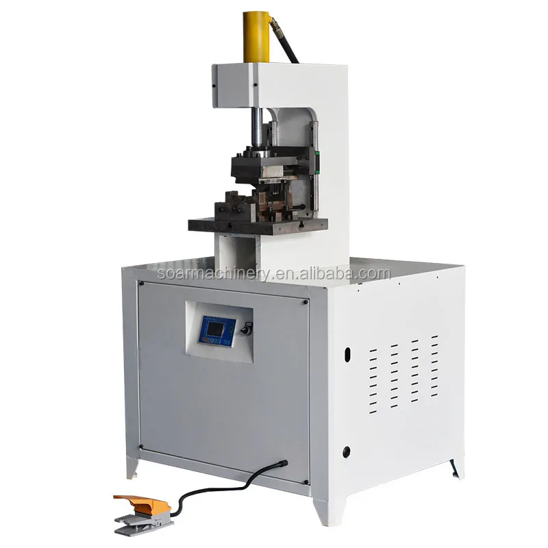 Square tube punching and corner bending machine for pipes with 90 degree corner cutting