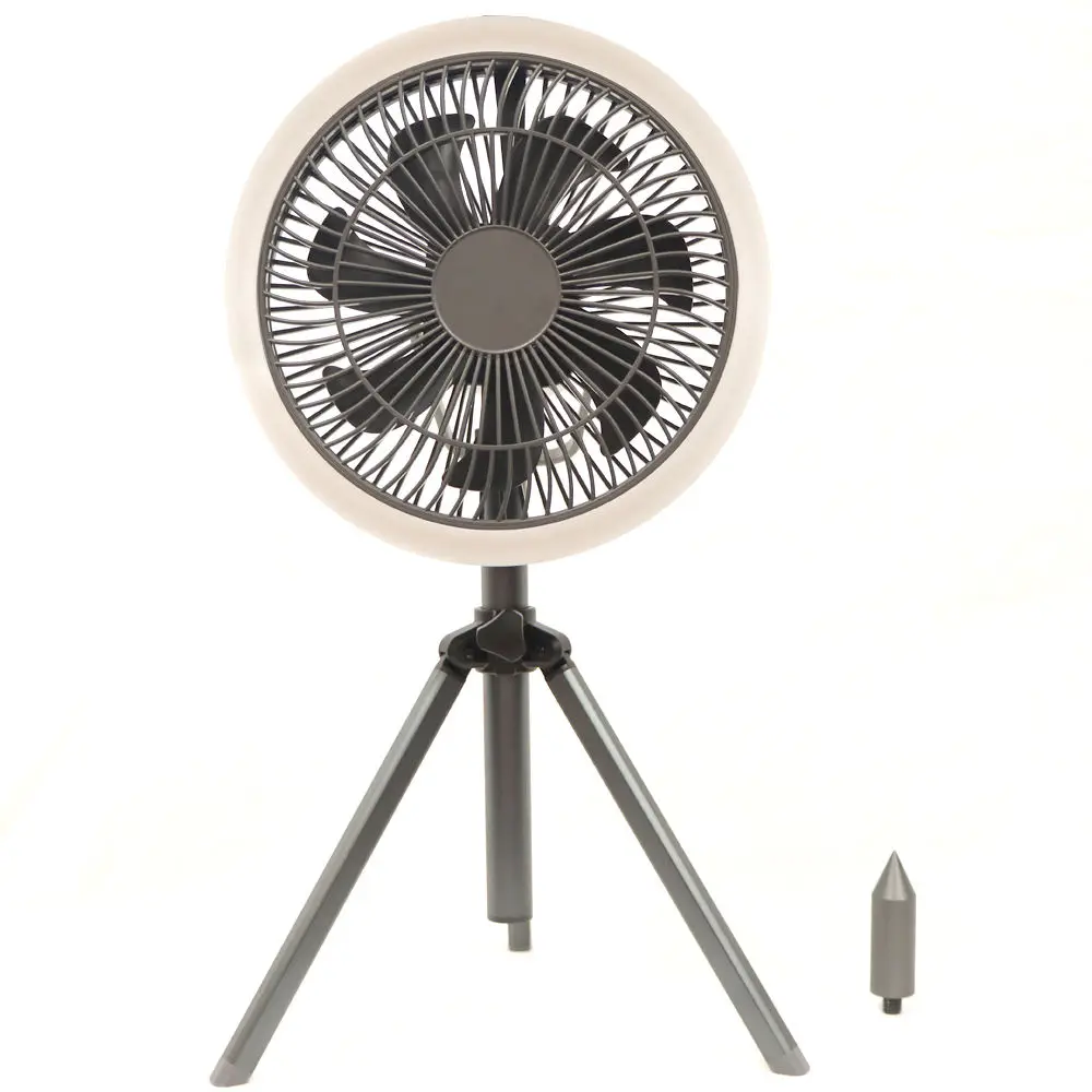 10000mAh Smart Camping Fan APP Control with Lamp USB Rechargeable Electric Tripod Fan Portable Ceiling Fan Desktop Air Cooler