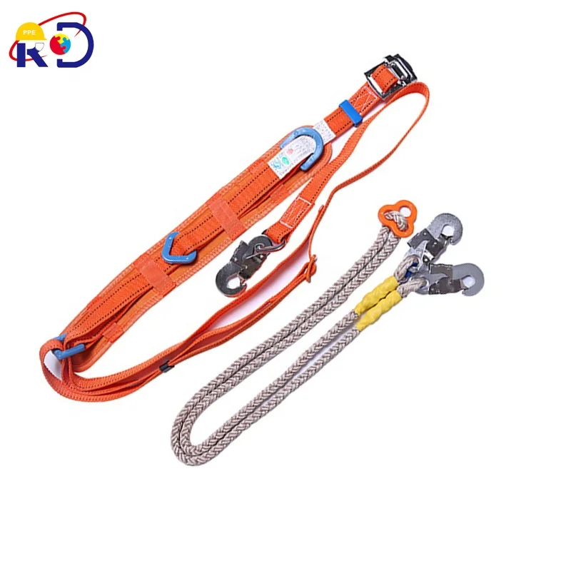 Electrical safety outdoor construction double fall protection safety harness with secondary safety rope