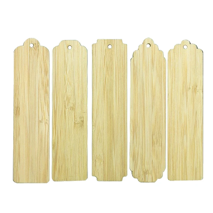 bamboo Blank Bookmarks Unfinished Wood Tags Creative Wooden Craft Bookmarks DIY Carved Graffiti Bamboo Board Material