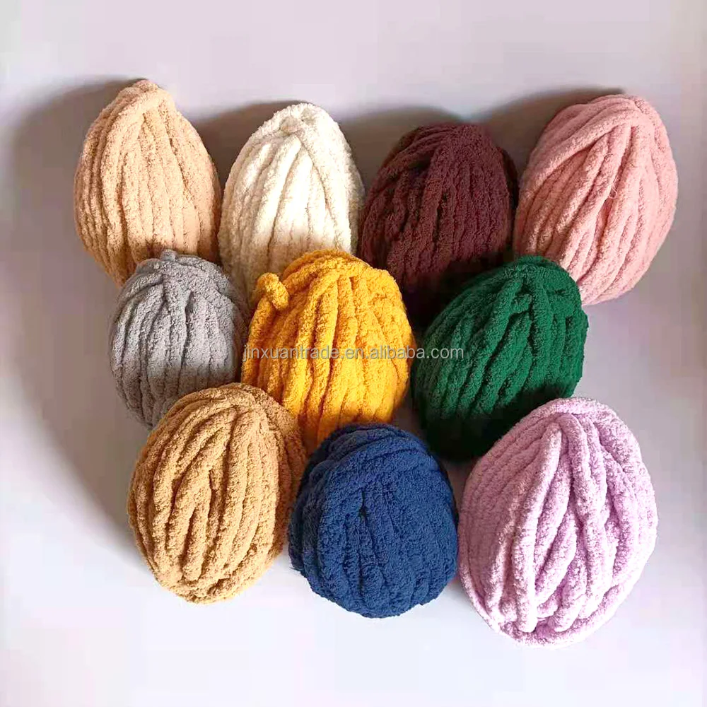 wholesale Soft Chunky Yarn Arm Knitting Chenille Yarn Chunky Knit Vegan Yarn for Scarves