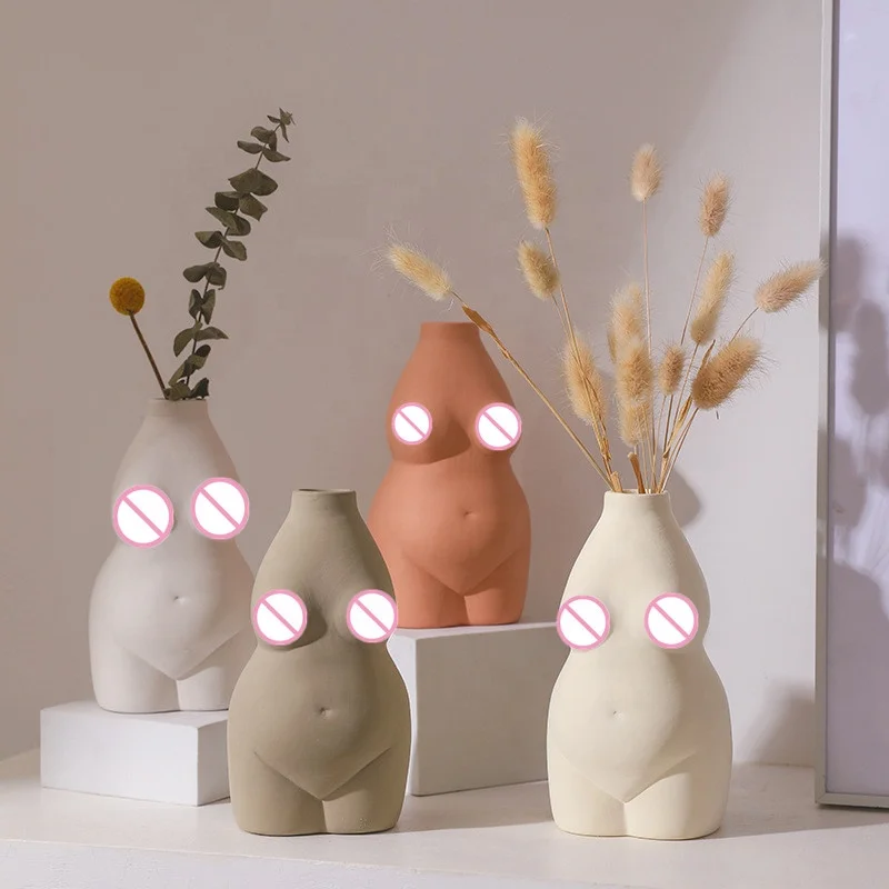 
Macaroon new artwork body shape flower porcelain ceramic vase for home decoration 