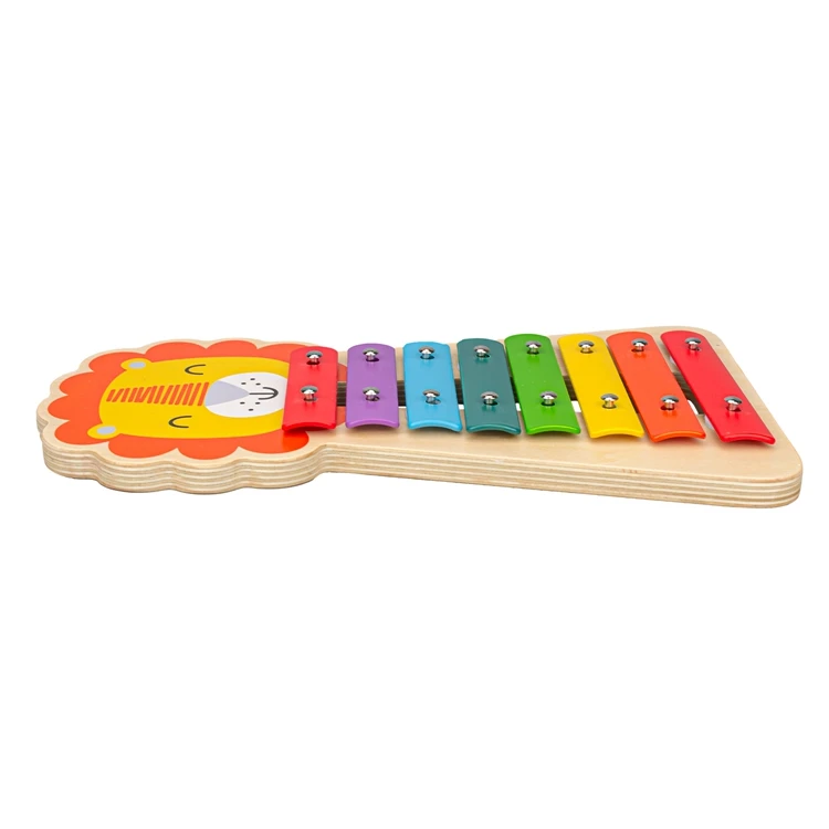 La Doyee lovely lion wooden 8 different colour keys xylophone musical toys for kids