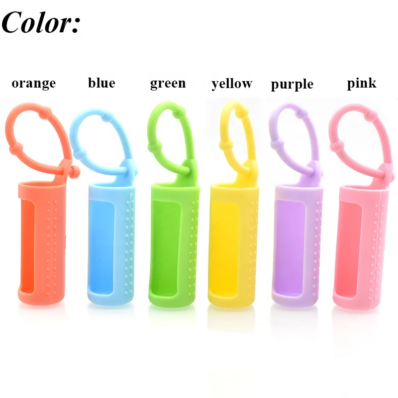 empty colorful silicone sleeve protector for 10ml thick glass essential oil roller bottle holder