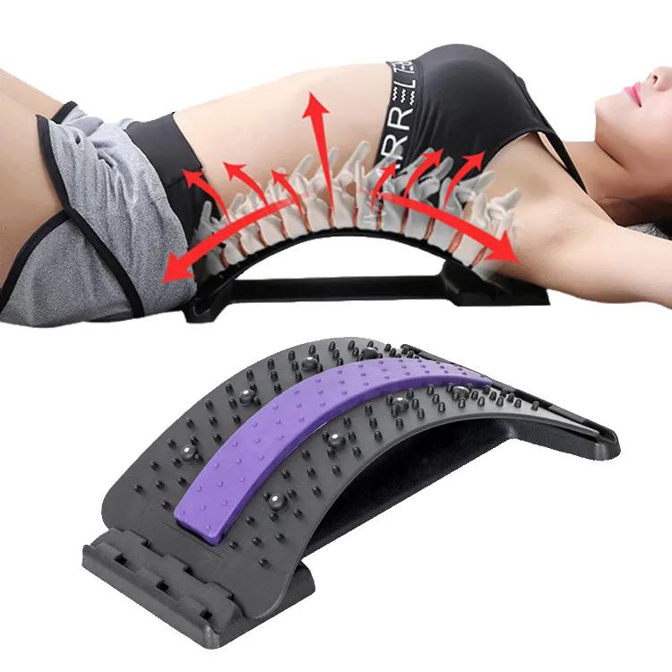 High quality Back Stretcher Orthopedic Back Lumbar Support Stretch Acupuncture magnetic therapy  Massager Lower Back Stretcher