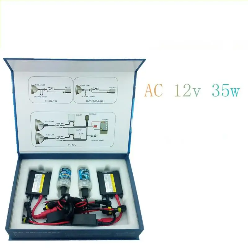 Factory sale AC 35W Slim Ballast Kit HID Xenon Headlight Bulb 12V H1 H3 H7 9005 9006 D1S Xenon Hid Kit
