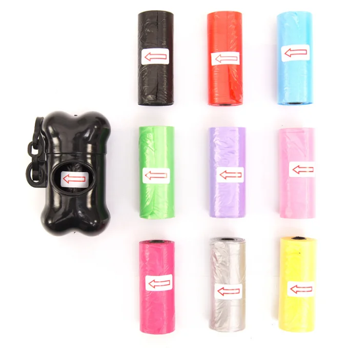 multi-colors  HDPE pet waste bag outdoor dog poop bags