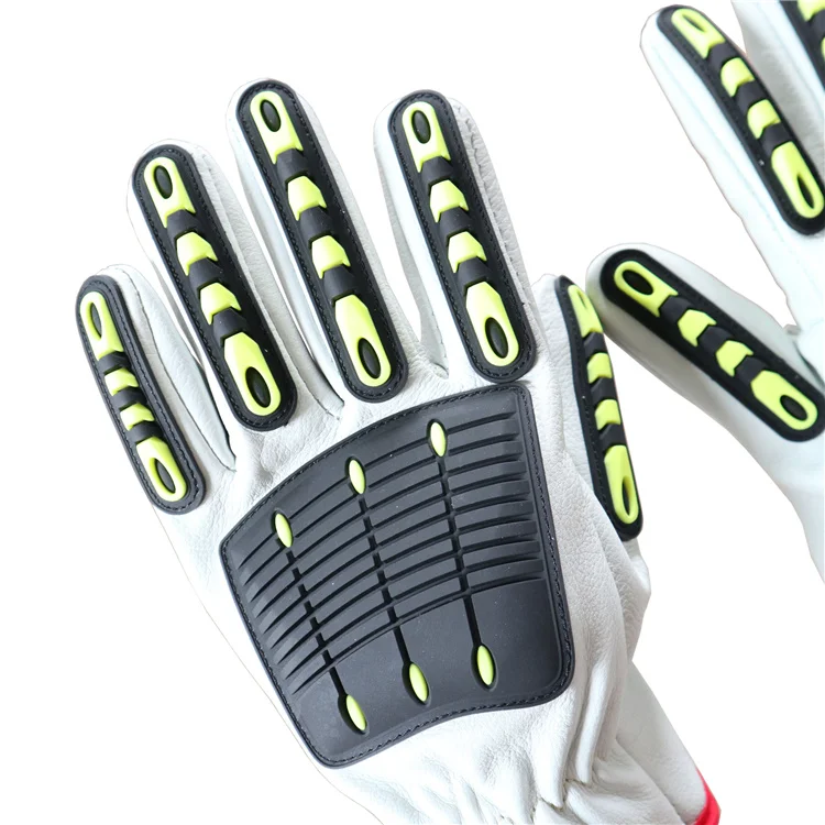 Winter Flexible Goatskin Driver Oil Field Safety Work Straight Thumb High Impact Resistant Safety Gloves