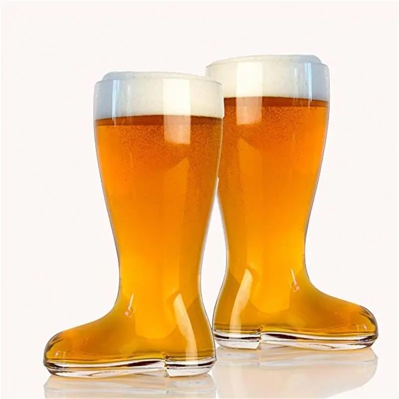 Wholesale 13 Unique Modern Large Tall Huge Giant Jumbo Big Foot Shaped Glass Drinking Cup Shoe Boot Shape Beer Glasses