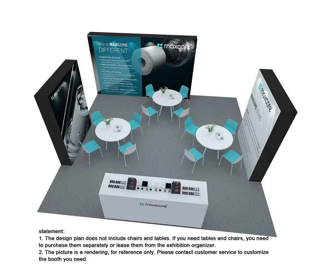 Trade EXPO 6x6 m 20x20 ft Wholesale Quality Custom Tradeshow Portable Modular Tension Fabric Exhibition Booth Double-sided Light