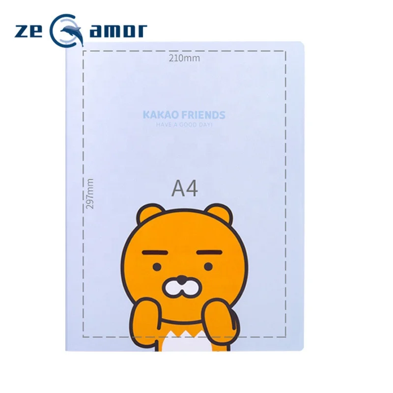 Zeamor A4 Size Logo Customized Design Plastic Blue Clear Paper File Covers Folder