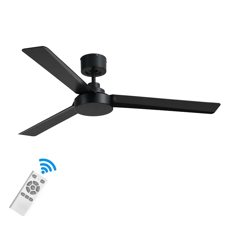 Blades Ceiling Fans without Lamp Remote Control Three Leaf ABS DC Motor 52inch Electric Ceiling Fan with Light Free Spare Parts