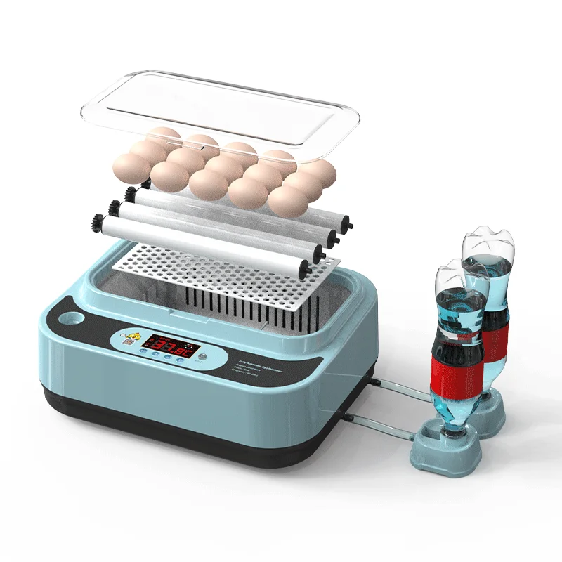 Home use small 15 chicken eggs hatching machine automatic 110V 220V 12V DC poultry egg incubator