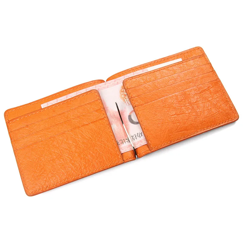 Billeteras Luxury Designer Custom Genuine Eel Skin Wallet Slim Mini Card Package Business Unisex Leather Money Clip Wallet