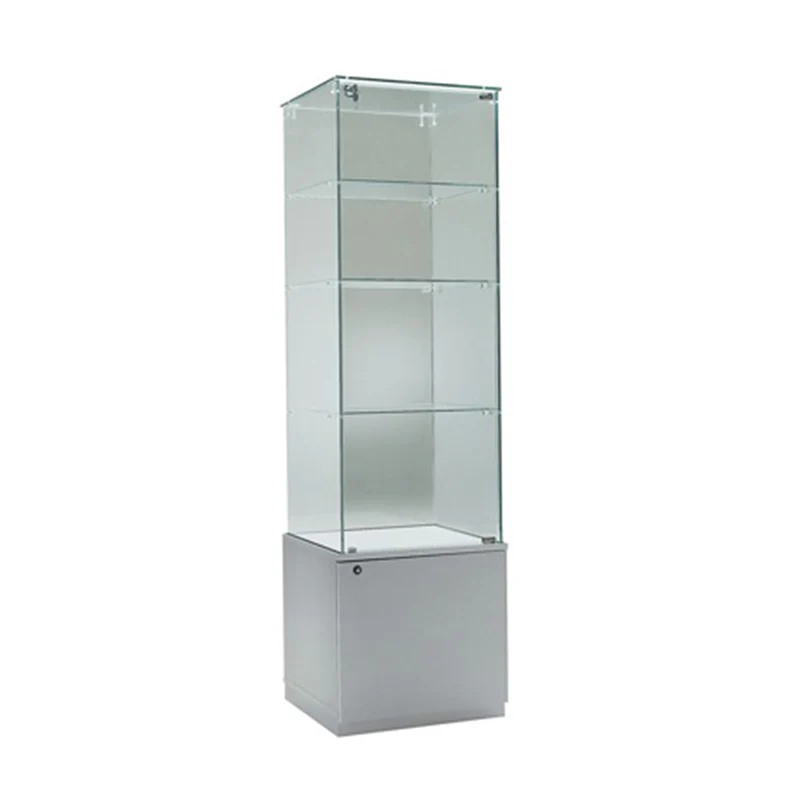 Retail Store Glass Shelf Cosmetic Showcase Display Cabinet Glass Display Showcase