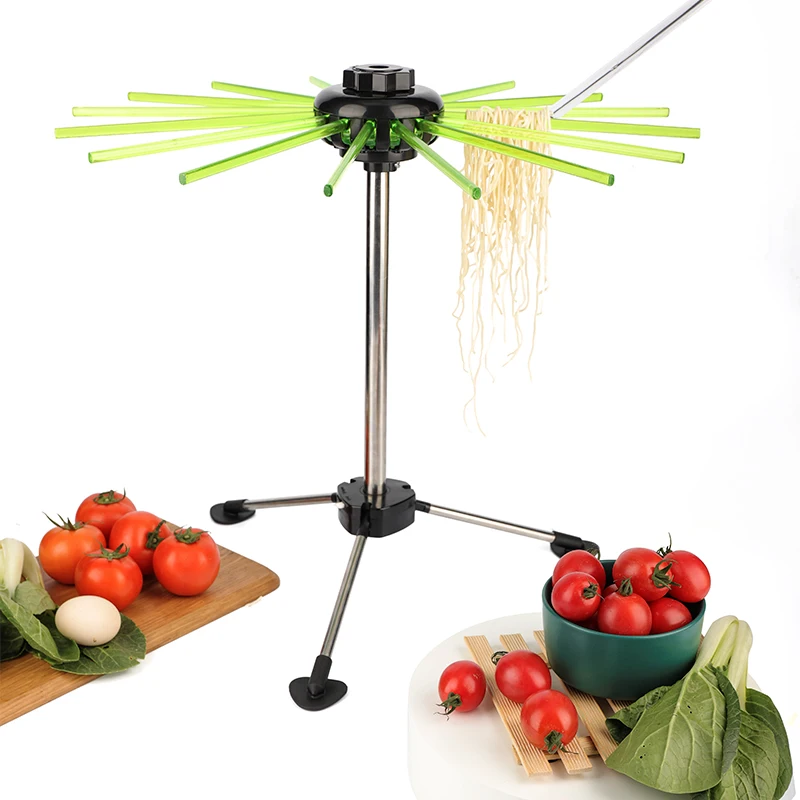 
100% Food Grade Collapsible Plastic Pasta Drying Rack Pasta Cooking Tools With 16 Bars 