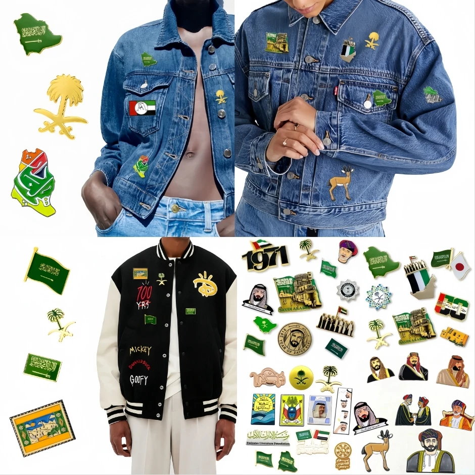 High Quality Souvenir Custom Logo Metal Hard Enamel Badge Fashion Jersey Decorative Lapel Pins for Clothes