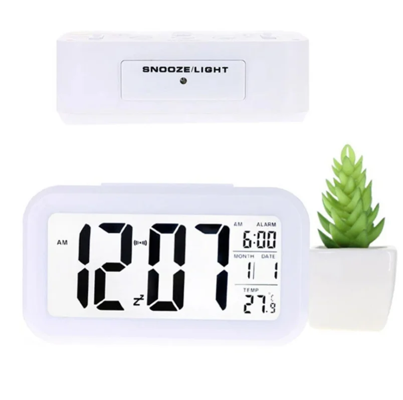 Smart Clock Night Light Alarm Clock Calendar Temperature LED Digital Alarm Clocks