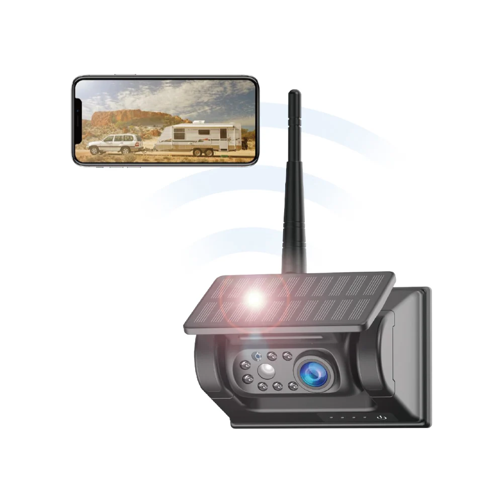 Epark NEW 720P Wireless Backup Rearview Camera Solar Rechargeable Battery Magnetic Base WIFI App Solar Camera