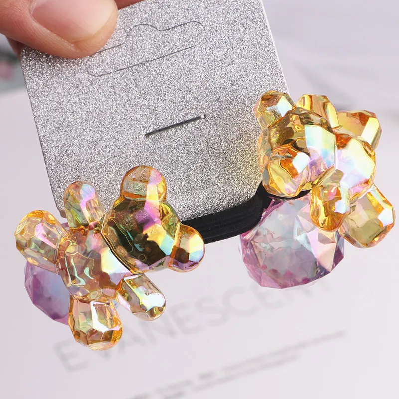 Hair Accessories Hair Ties for Kids Color Type Clear Cute Bear Extensions Girls Hair Ties
