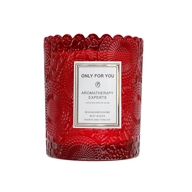 Лидер продаж, красная прозрачная стеклянная чашка 7,5*9 см, Подарочная коробка из пчелиного воска, вишни, покупайте Vela парфюмерную чашку в упаковке