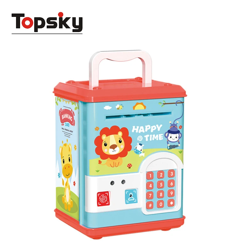 Topsky Funny Plastic Money Box With Password Save Paper Money And Coin Machine Electric Face Recognition Piggy Bank For Kids
