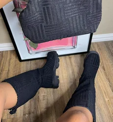 Women winter high boots 2022 INS fashion candy color thick sole warm towel cotton high boots