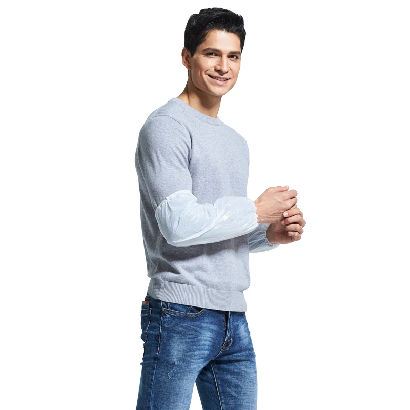 Men Women Disposable Transparent Pe/Cpe Plastic Oversleeve Cover Disposable Arm Sleeve Cover