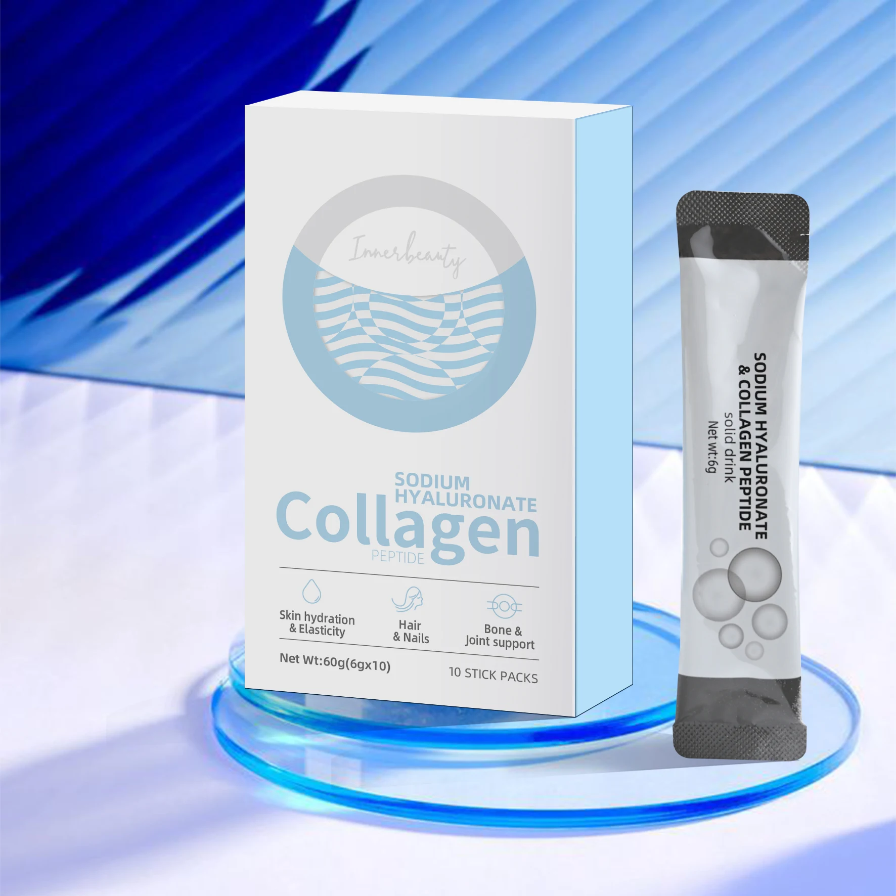 Low MOQ High Quality OEM ODM Hyaluronic Acid Supplement Collagen Beauty Products Collagen Peptides Powder Sachet Drink