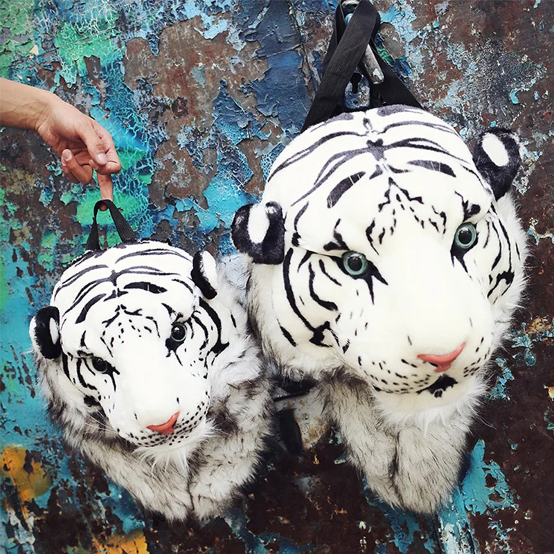 Tiger head backpack men and women couple backpack  travel bag animal gift bag