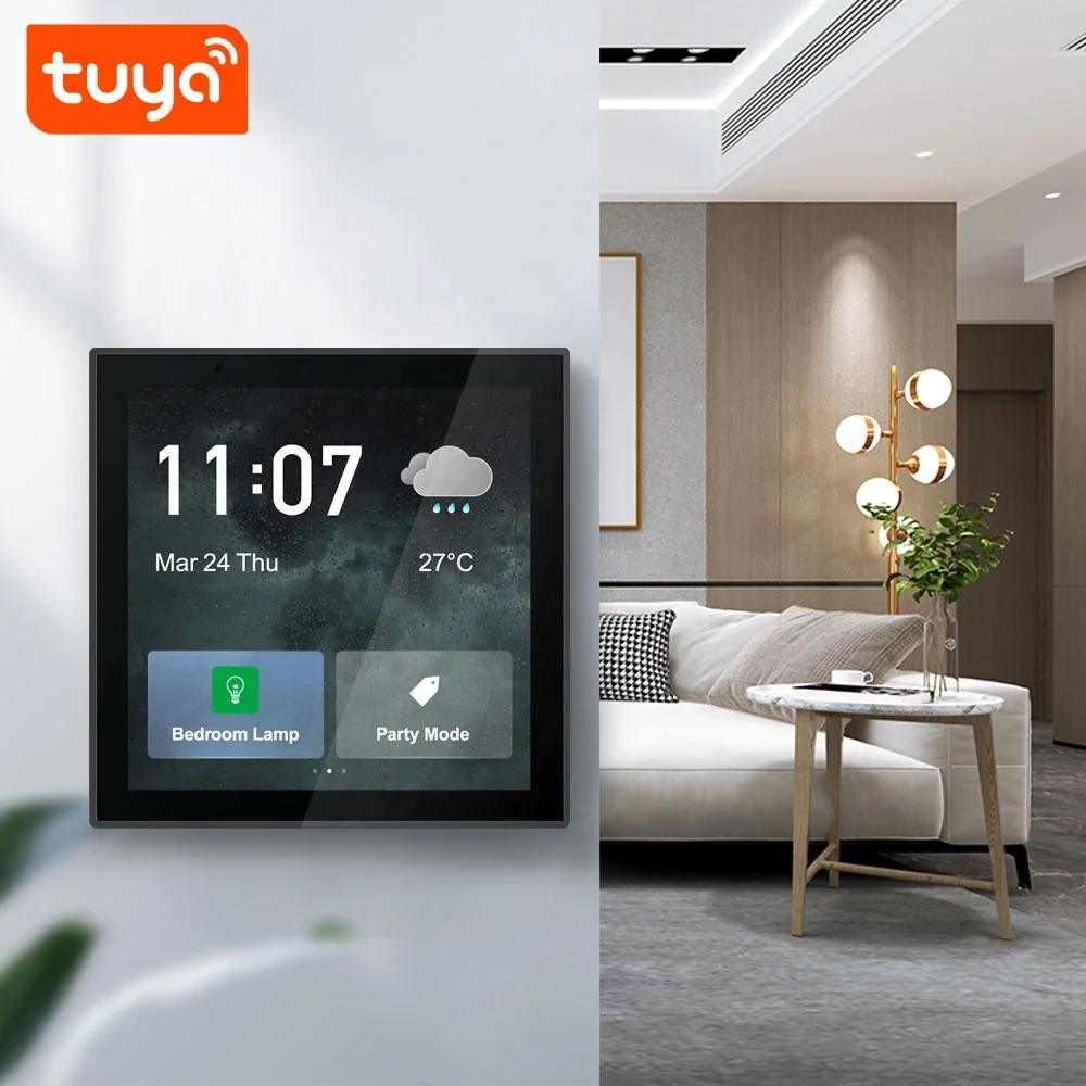 2023  Hottest Multi-Functional  Tuya Smart WiFi Zigbee 4' In-Wall Home Control Touch Panel PST-T6E