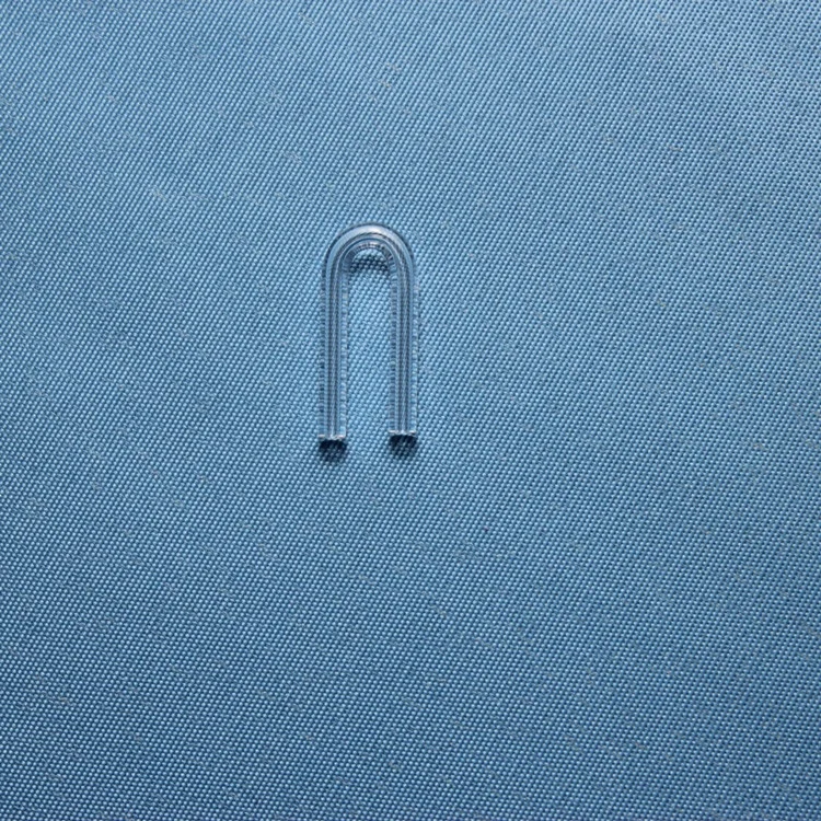 small U shape clear quartz glass tube