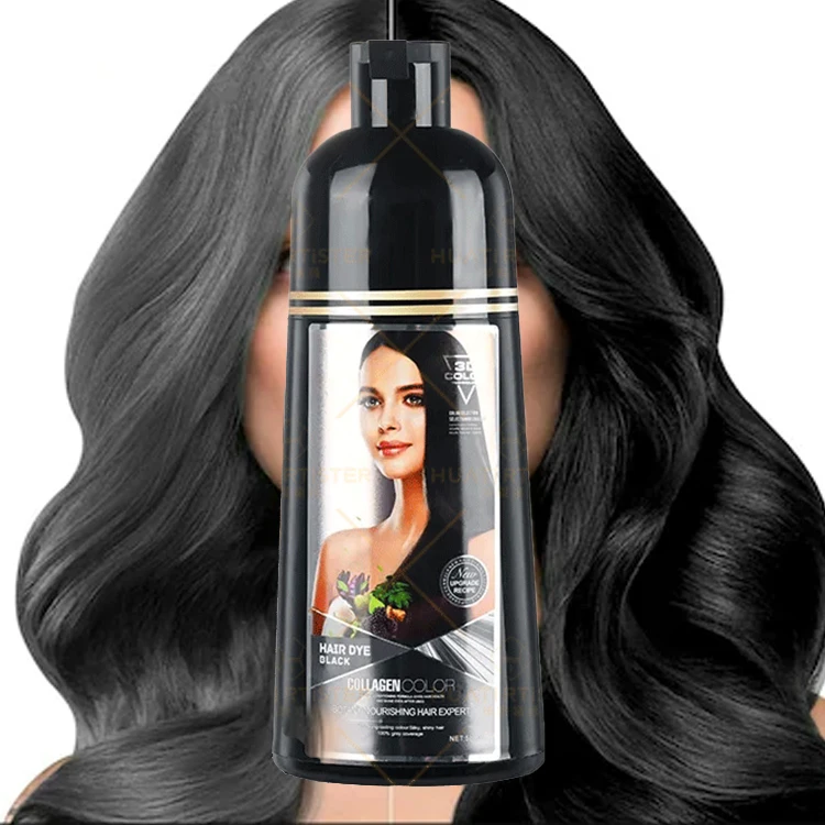 Huati Sifuli Dle Herbal Hair Color Natural black brown Fast Permanent Hair Dye Shampoo For Men And Women 500ml