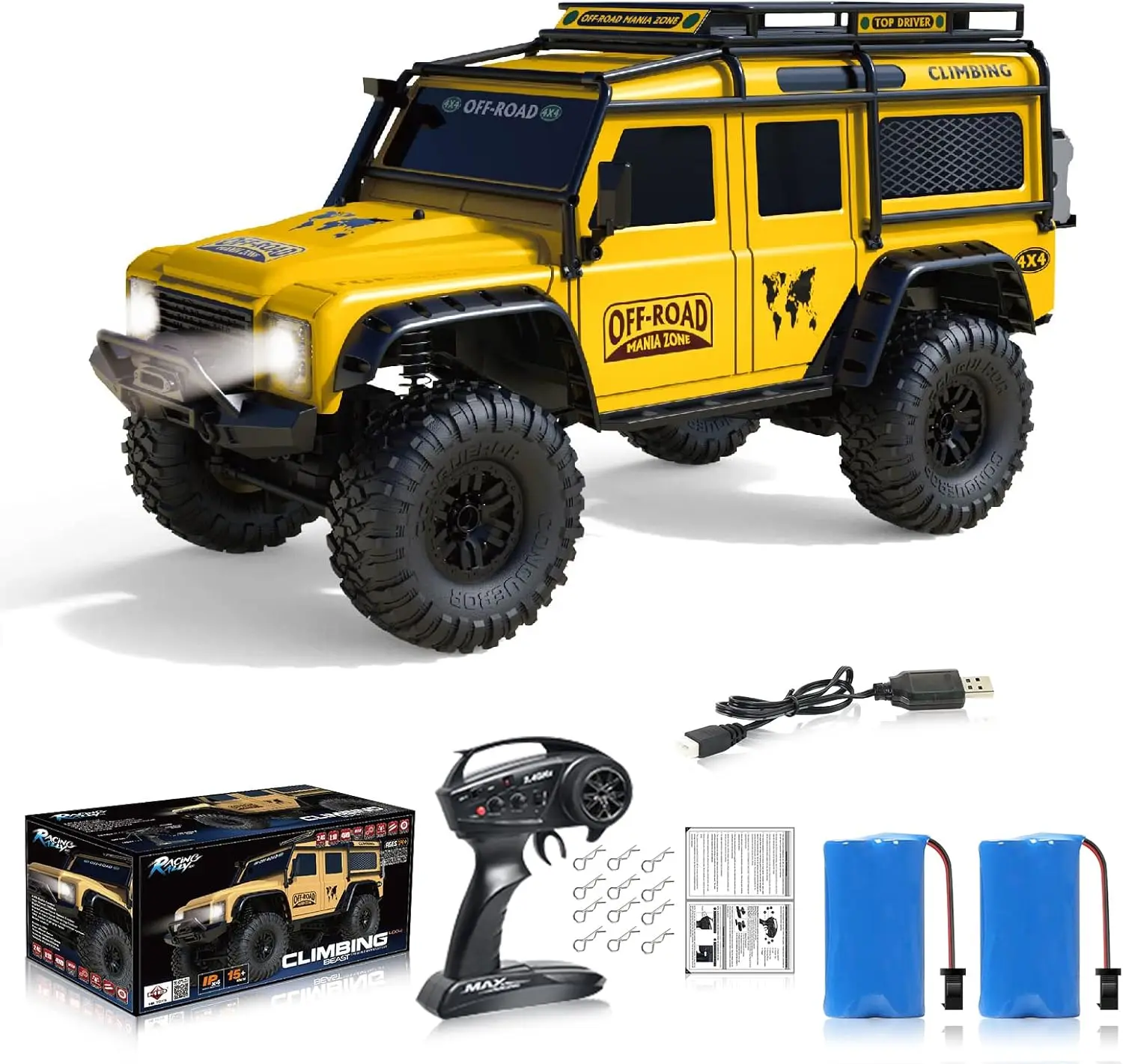 Dwi Dowellin RC Crwaler 1/10 RTR с дистанционным управлением 4WD 2 4 ГГц щеткой для внедорожных гонок хобби модель автомобиля со светодиодными огнями
