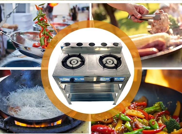 Vertical Gas Commercial 2 wok Burners Stove Range Multifunction two Stoves cooking Machine For Kitchen Cooking