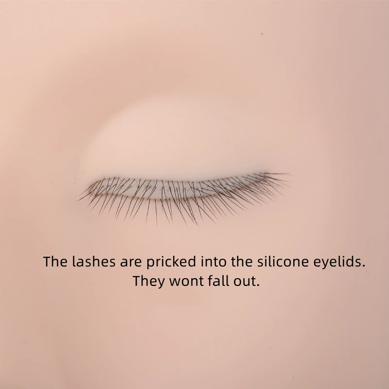Wholesale Eyelash Extension Silicone Mannequin Heads with 3 Layers of Lashes Training Practice Mannequin