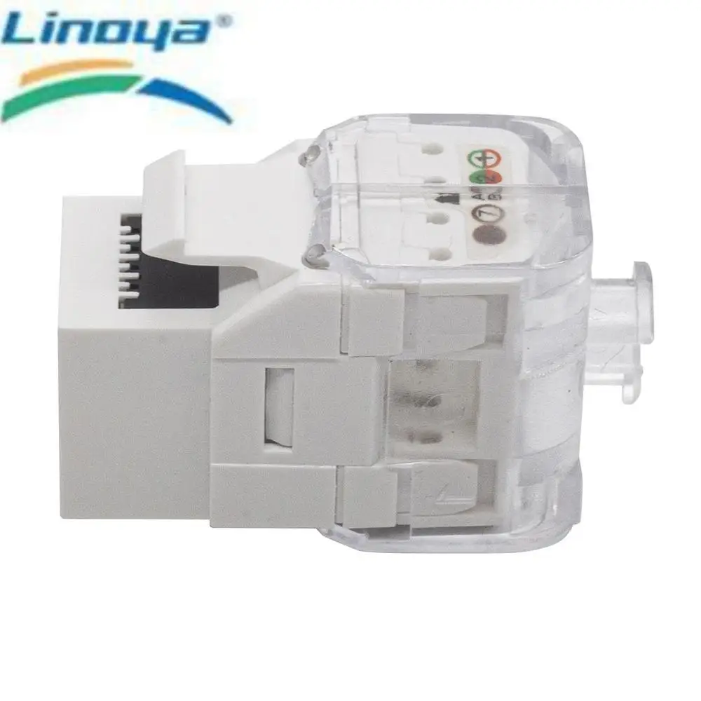 Linoya RJ45 Keystone Jack Cat6A keystone Jack Shielded Toolless RJ45 Modular Jack