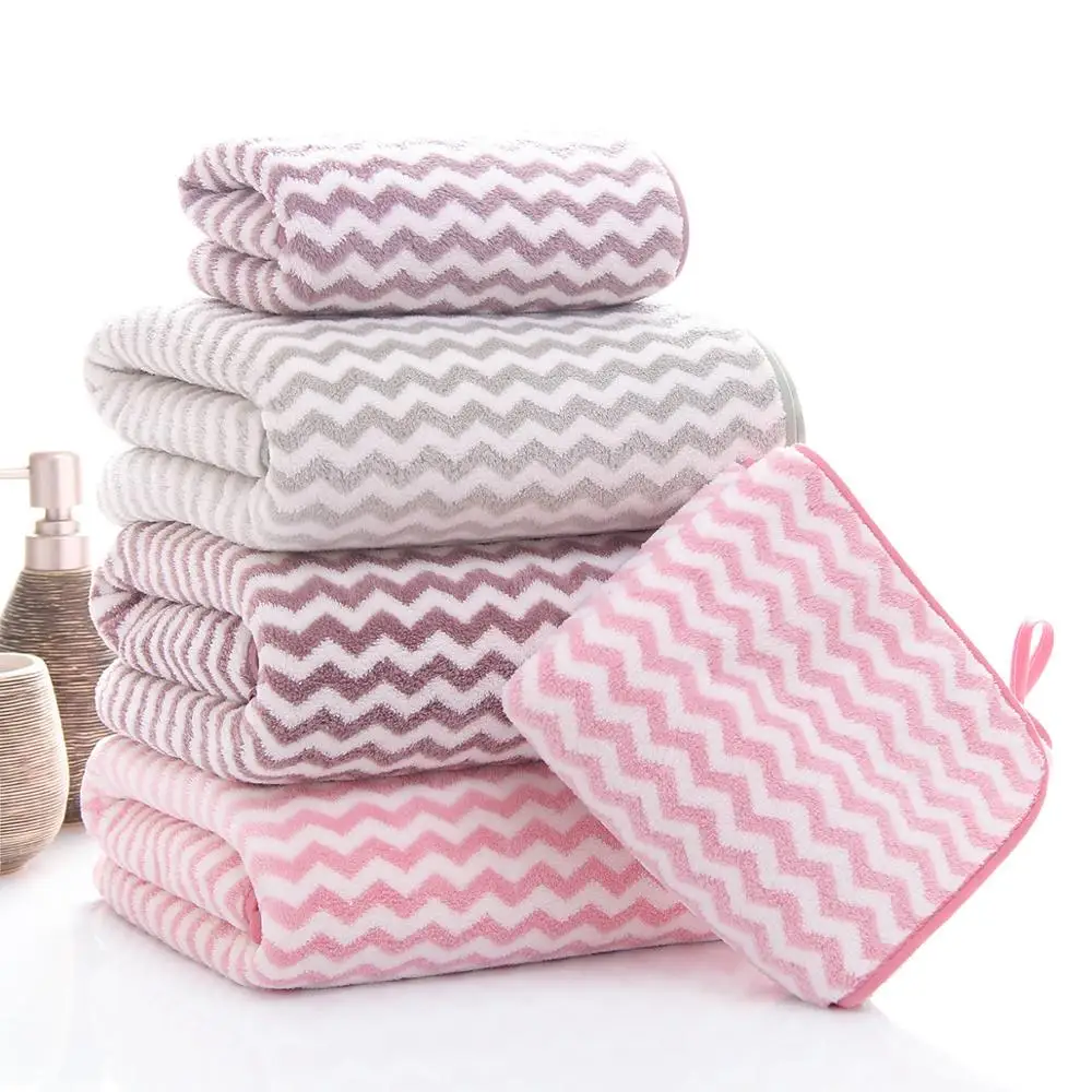 Hebei factory supplier new design microfiber towel hot sale coral fleece towel set wholesale salon towel china product