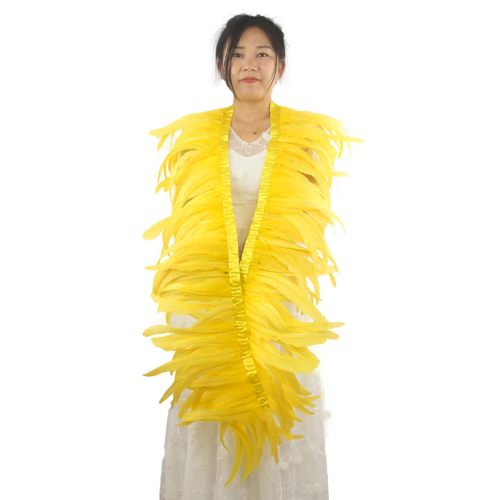 Wholesale Cheap 10-12inch Carnival Costumes Decoration Red Rooster Tail Feather Trimming