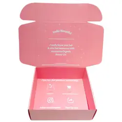 Custom Logo Cardboard Cartons Shipping Mailer Box Pink Cosmetic Set Cosmetics Mailing Skin Care Corrugated Packaging Boxes