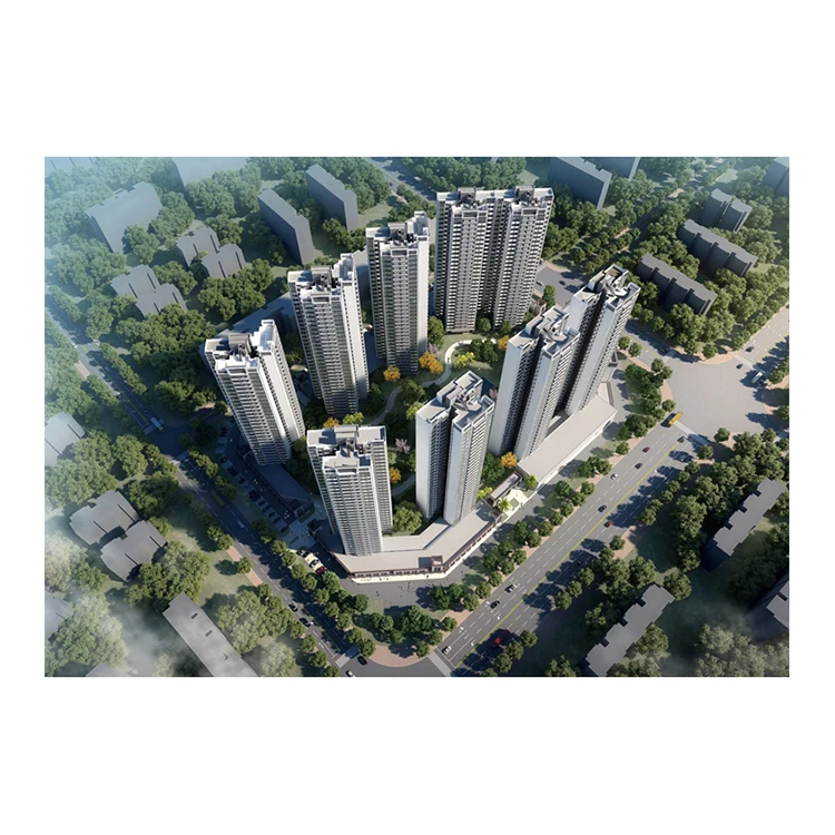 High Quality Custom Design Asemble Miniature House Apartment Building Concrete Steel