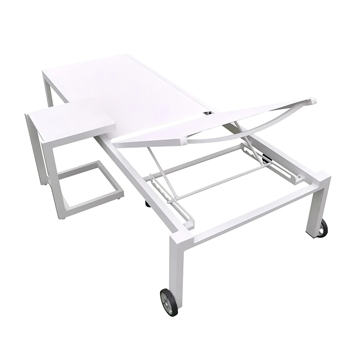 White Luxury Design Outdoor Loungers Furniture Sun Beds Patio Chaise  Beach Pool Chair Sun Lounger Garden Outdoor Furniture Set