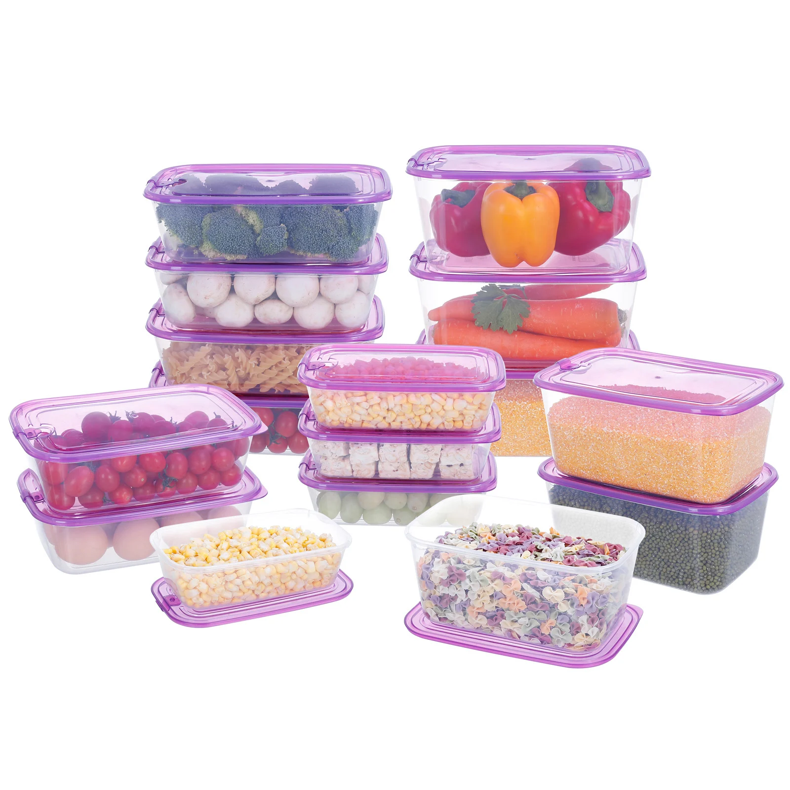 manufacturer recycle  pp plastic box of airtight kitchen food storage container set with lids